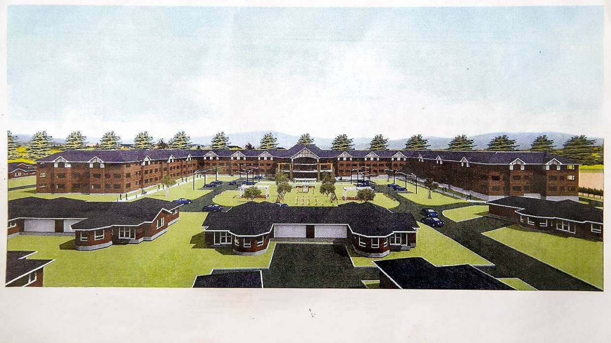 A design for the Speldhurst Country Estate expansion, featuring the 144-apartment complex at the rear.
